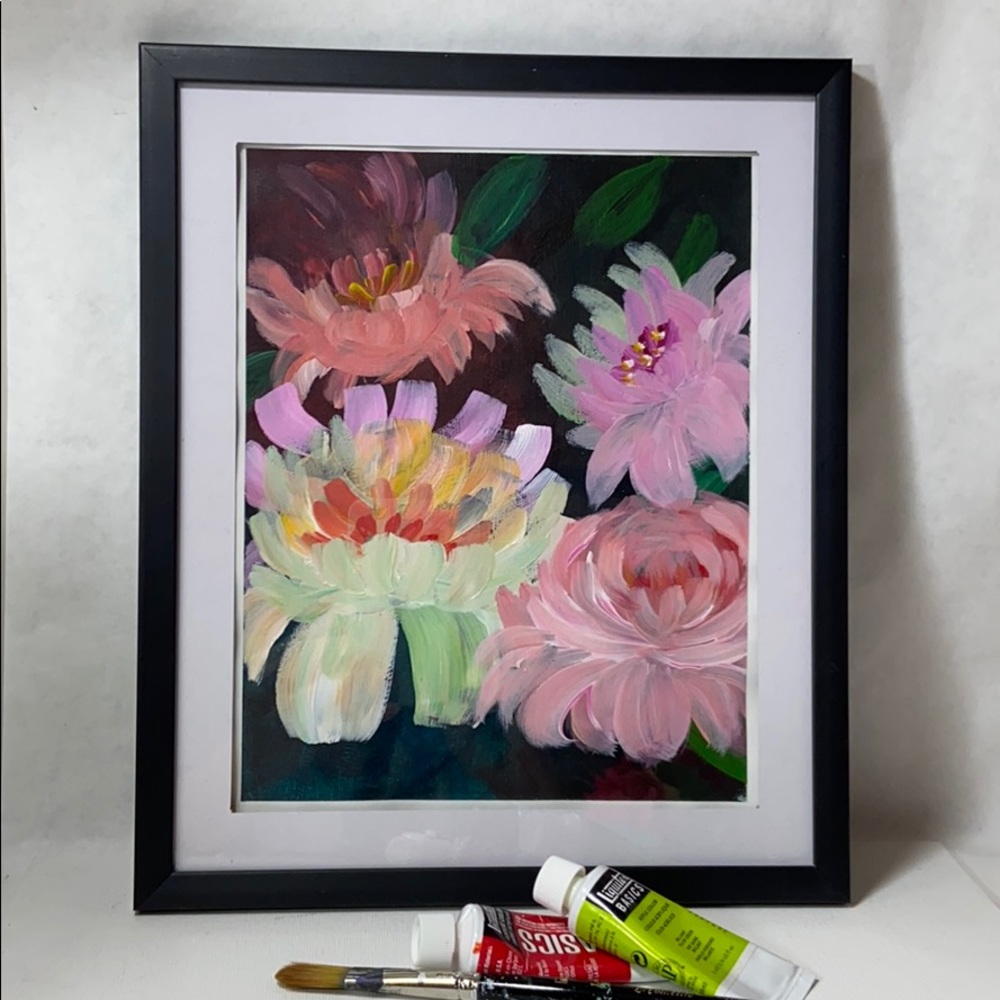 Acrylic Impressionist Painting of Flowers - Picture 4 of 4